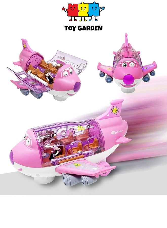 Kids Airplane Toy, Pink Toddler Airplane Toys for Girls Colorful Lights Music & Toy Airplane Sounds, 360 Automated Wheels, for Birthday Gifts Toddler Girls Toys 2 3 4 5 6 7-Year-Old Up (PINK)