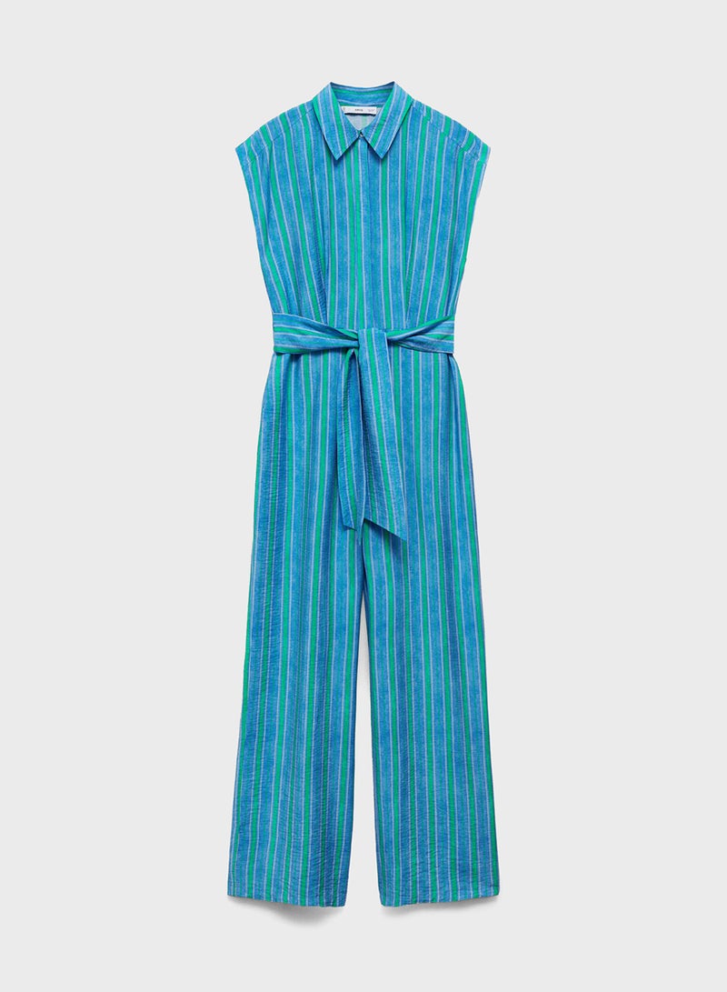 Bow Shirt Jumpsuit