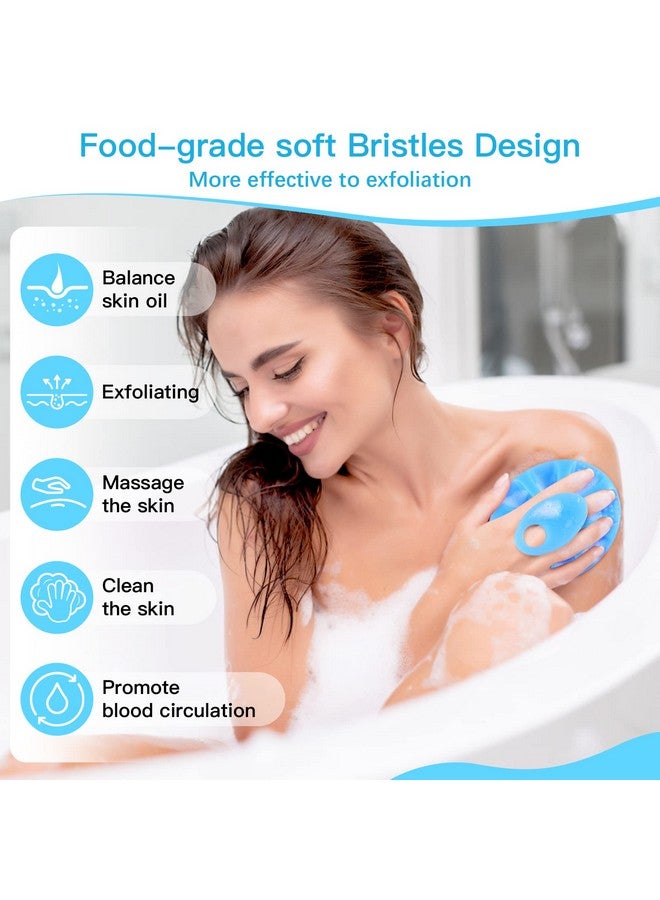 Foodgrade Soft Body Scrubber Gentle Exfoliating Scrub Cleansing Loofah Shower Brush, More Hygienic, Family Pack (Pack Of 4)