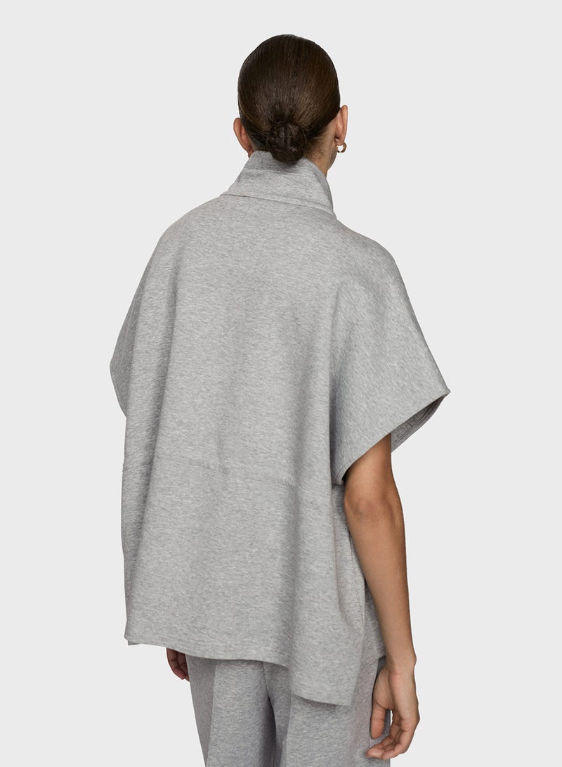 Poncho With Flap Pockets Jacket