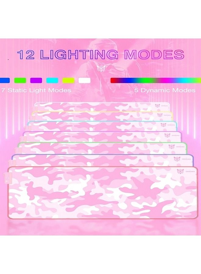 Onikuma MP005 Gaming Keyboard with Mouse Pad with RGB light Pink
