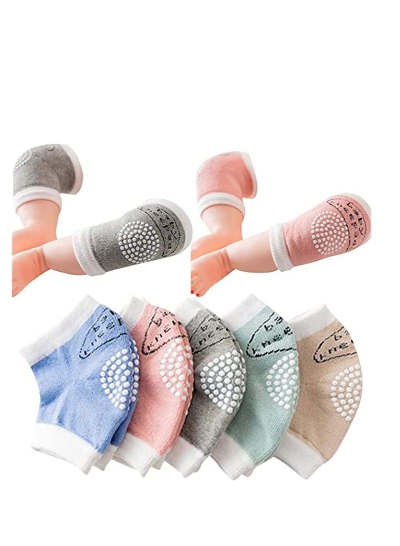 5 Pairs Non Slip Baby Knee Pads for Crawling Adjustable Leg Warmers for Boys and Girls