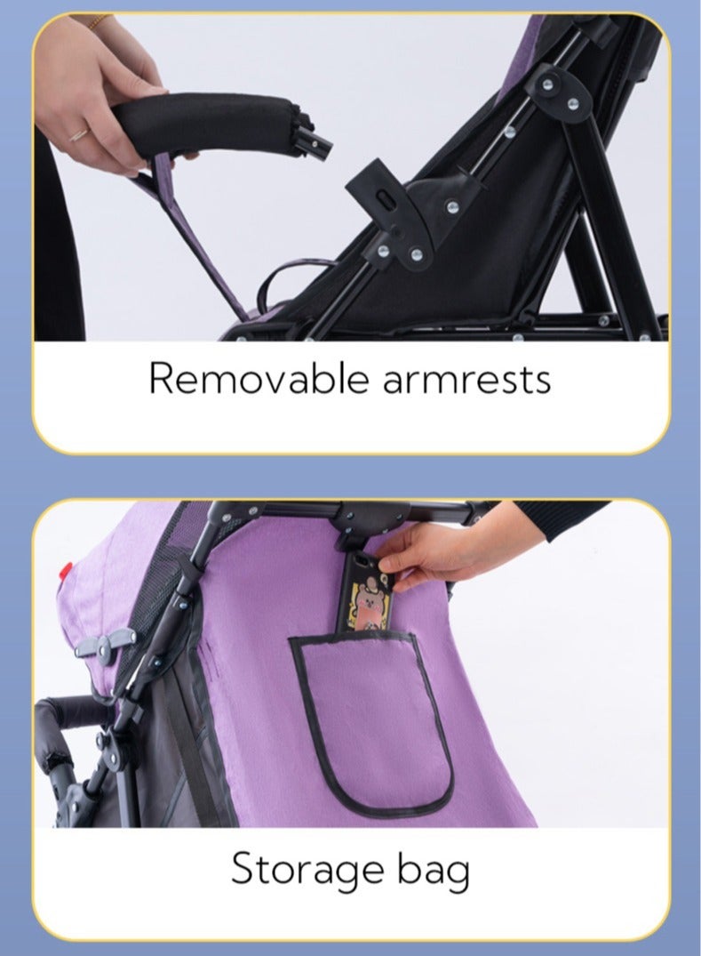 Adjustable Baby Single Stroller With Storage Basket Easy To Fold and Compact Design