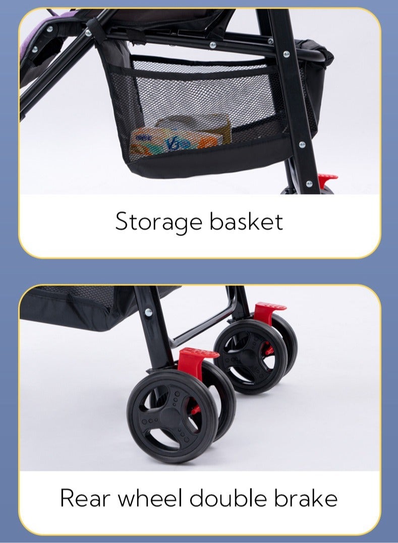 Adjustable Baby Single Stroller With Storage Basket Easy To Fold and Compact Design