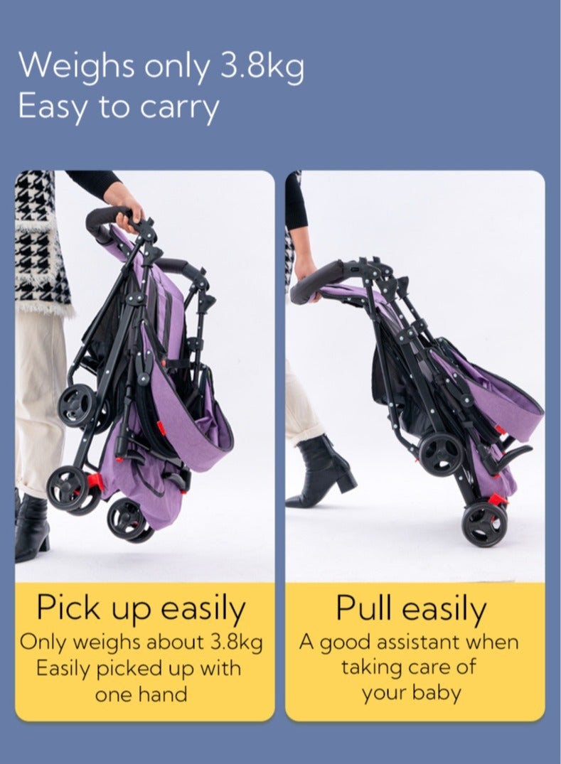 Adjustable Baby Single Stroller With Storage Basket Easy To Fold and Compact Design