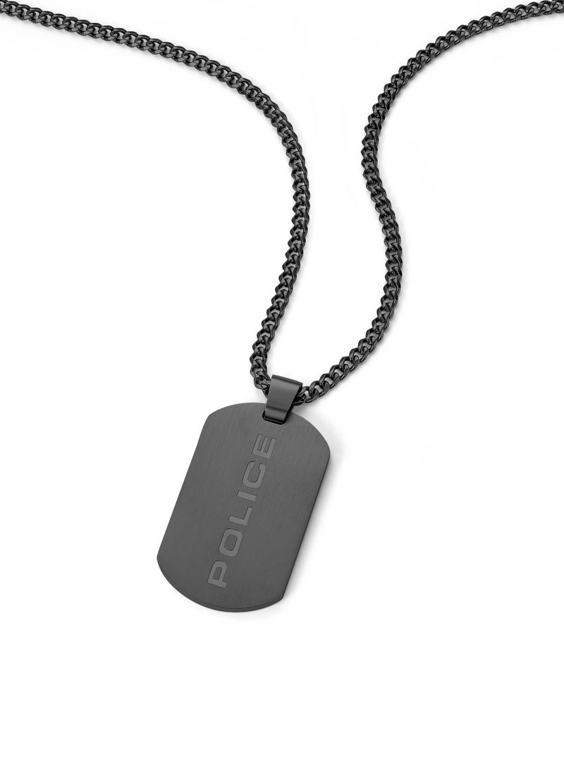 Police Pontevedra Li Ion Plated Black Stainless Steel Gents Necklace