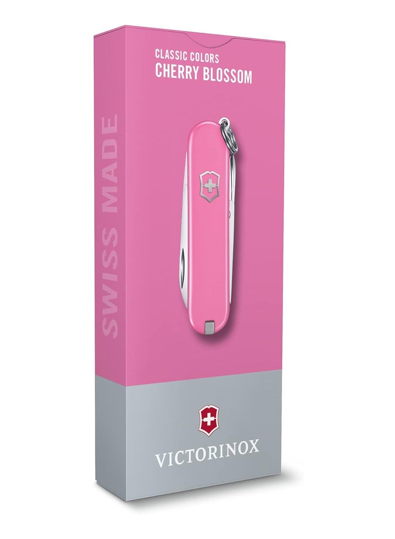 Swiss Army Knife - Fresh. Stylish. Colorful Swiss Classics - 7 Function, Multi-utility Tool With a Pair of Scissors - Cherry Blossom, 58 Mm, Pink