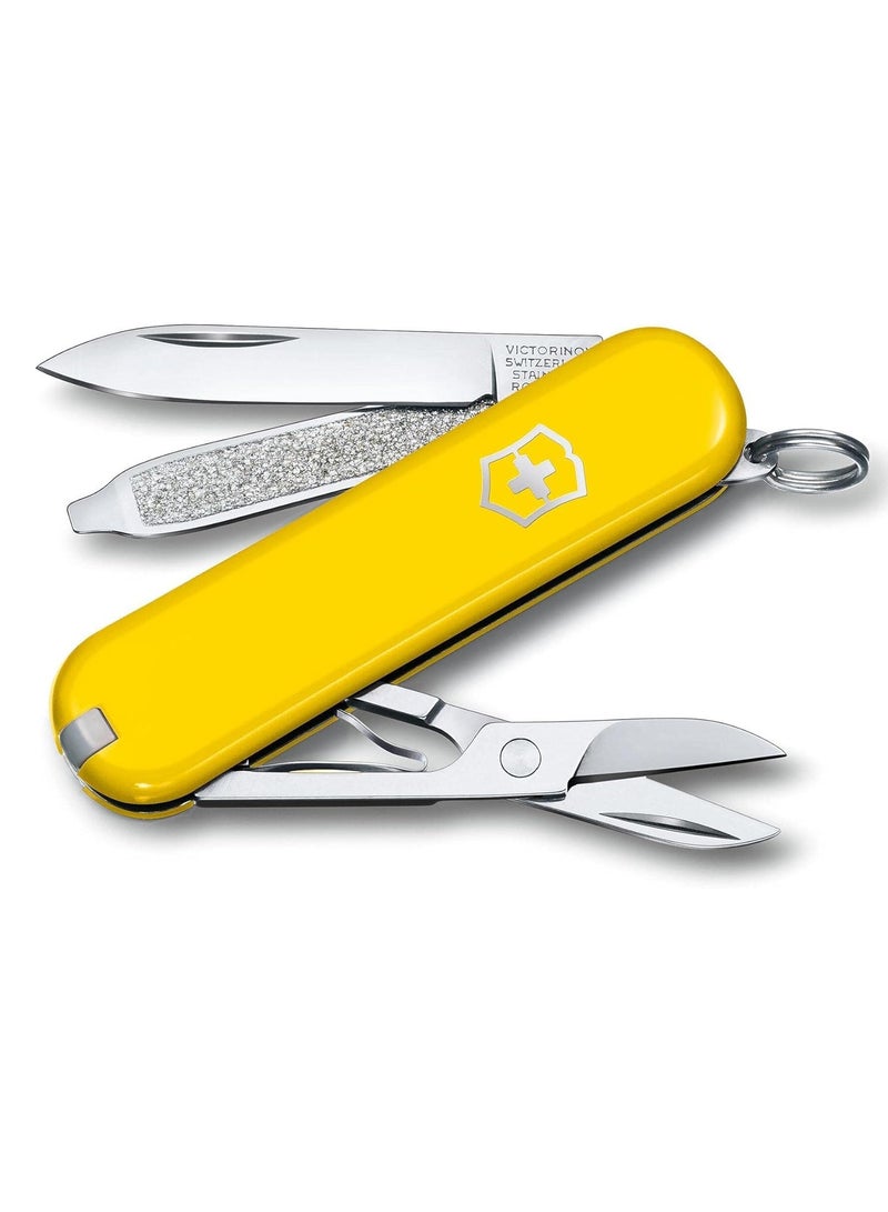 Classic SD, Swiss Army Pocket Knife, Small, Multi Tool, Camping, 7 Functions, Blade, small, Nail file, Screwdriver 2.5 mm, Sunny Side