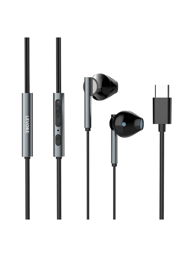 Levore Wired Earphone With Type-c Connector- Black