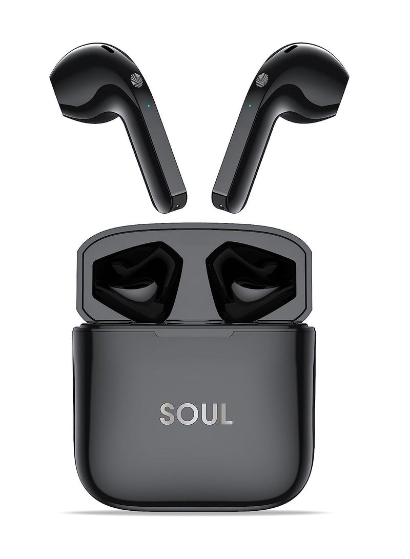 Xcell Soul10 Ear Buds with Clear Sound & Rich Bass, 5hours play and talk time and 120 hours standby,compatible with most Android/iOS/Harmony OS devices-Black