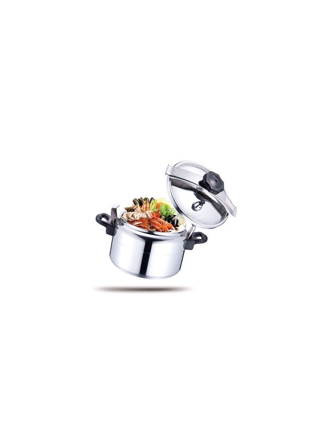 HTH 7L Pressure Cooker Aluminum for Household, Super-pressure Cooker Secure Cookerware, Silver