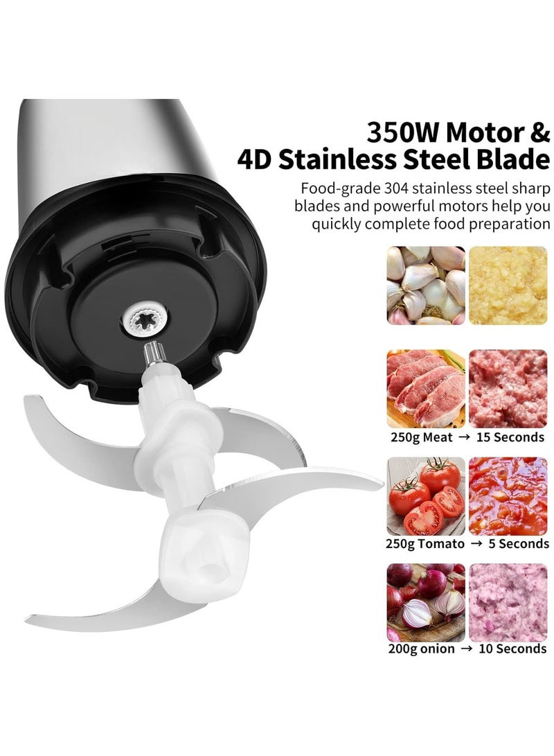 Meat Grinder Electric Capacity Cups Food Processor with Stainless Steel Bowl and Large Sharp Blades Food Chopper Electric Rotating Speed Levels with Spatula for Meat Vegetables Fruits Nuts