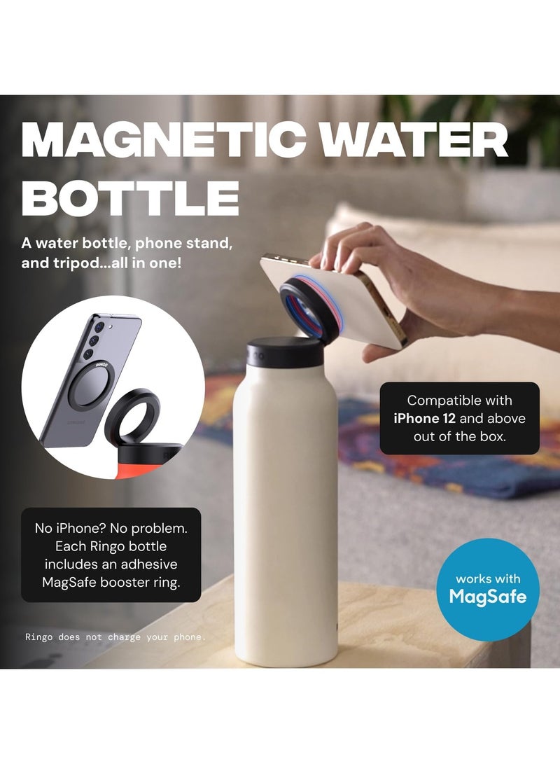 Insulated Water Bottle for iPhone with Magnetic Phone Mount