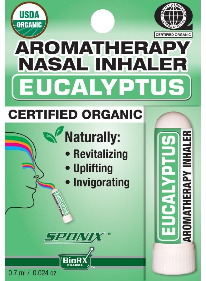 Best Organic Aromatherapy Eucalyptus Nasal Inhaler Made With 100% Organic Essential Oils 0.7 Ml By One Size Multi