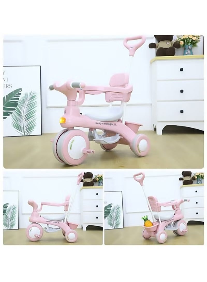 Children Bike, Kids Tricycle with Guardrail, Toddler 3 Wheel Stroller for Boys and Girls Ages 1-6 Years