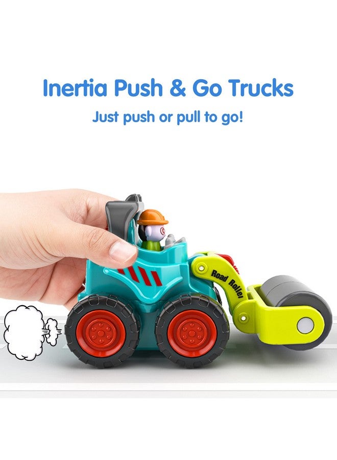 Toddler Construction Toy Trucks, Baby Mini Push Go Cars W/Playmat, Kid Pocket Construction Vehicle, Little Excavator Dump Bulldozer, Birthday Gifts For 6 9 12 18 Month 1 2 3 Year Old Boy