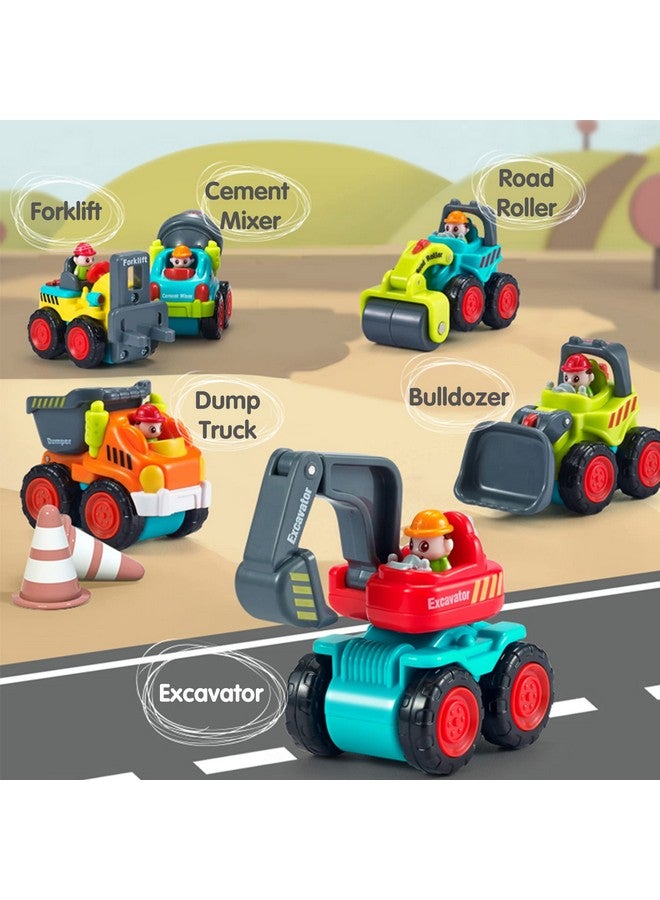 Toddler Construction Toy Trucks, Baby Mini Push Go Cars W/Playmat, Kid Pocket Construction Vehicle, Little Excavator Dump Bulldozer, Birthday Gifts For 6 9 12 18 Month 1 2 3 Year Old Boy