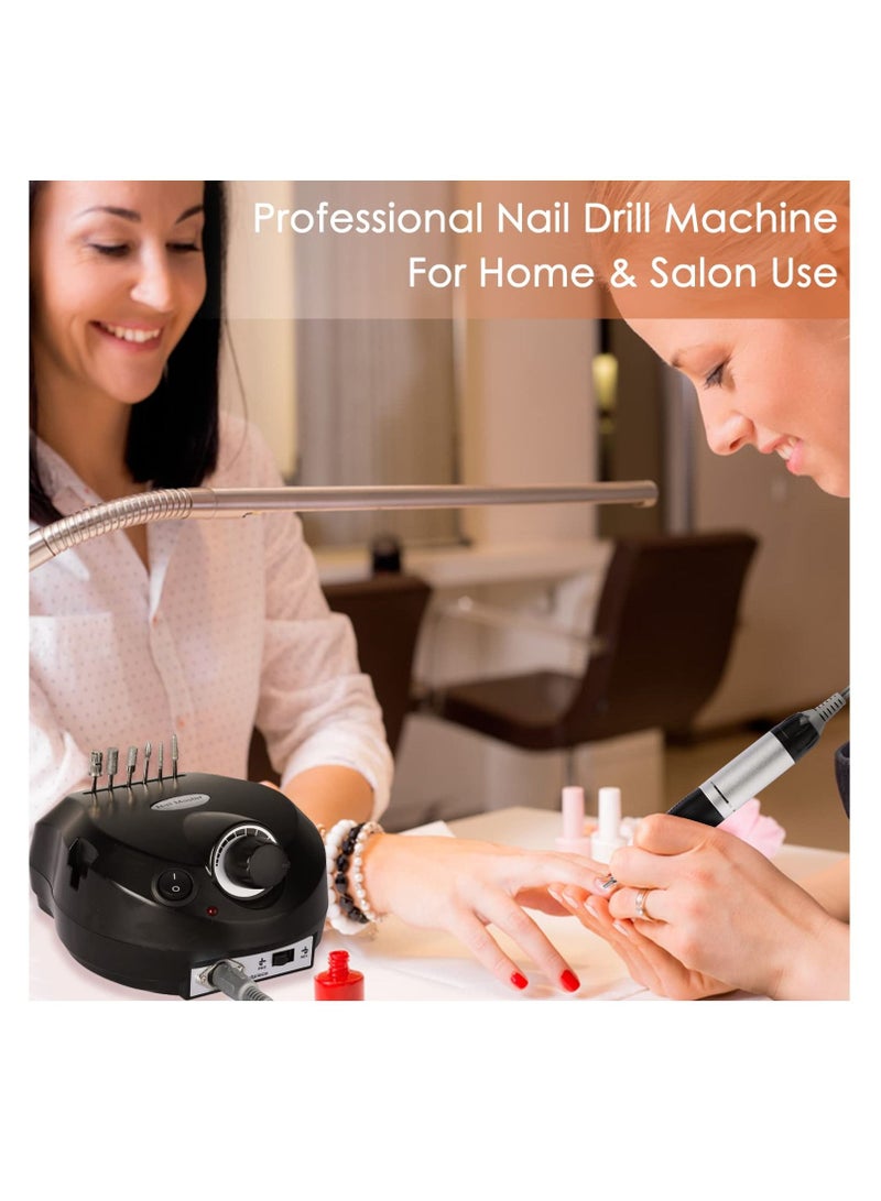 Professional electric nail drill 30,000RPM nail Efile electric nail file with 6 bits and sanding tape for salon or home use Electric nail art drill