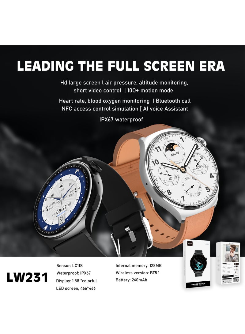 SMART WATCH LW-231 Digital Watch 270mAh Battery IPX67 Waterproof Wireless Charging Compatible with Android & iOS Full Screen Touch