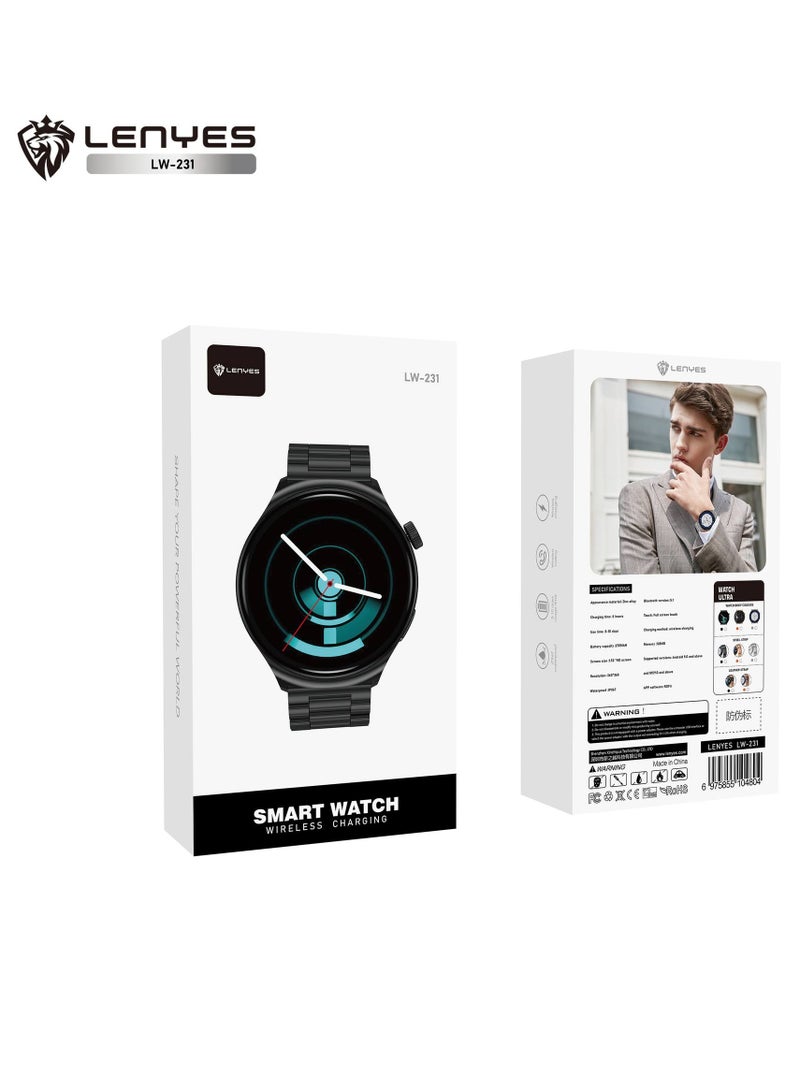 SMART WATCH LW-231 Digital Watch 270mAh Battery IPX67 Waterproof Wireless Charging Compatible with Android & iOS Full Screen Touch