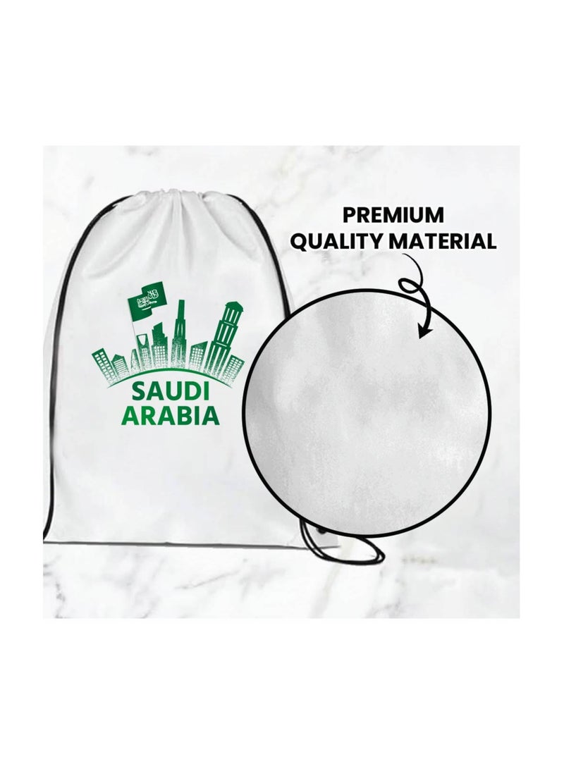 Saudi National Day Drawstring Bag – Ideal for Travel, Shopping, Gym, and Daily Use – Durable and Stylish Drawstring Backpack – Great for Celebrations, Events