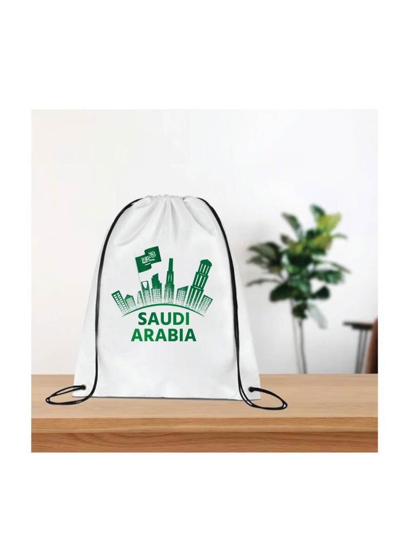 Saudi National Day Drawstring Bag – Ideal for Travel, Shopping, Gym, and Daily Use – Durable and Stylish Drawstring Backpack – Great for Celebrations, Events