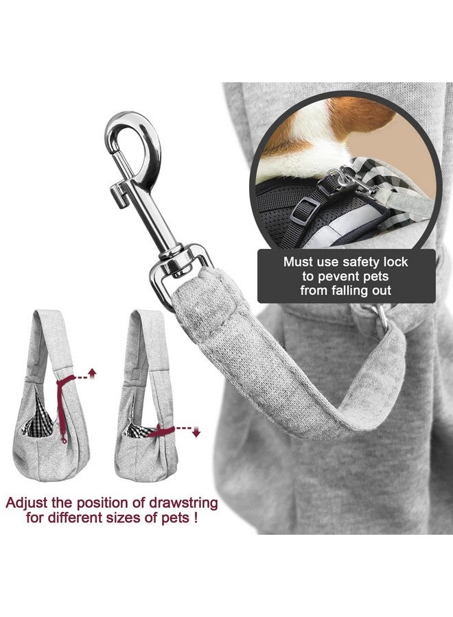 Pet Dog Sling Carrier For 310 Lbs Pet,Dog Purse Pouch,Dog Satchel,Reversible Unadjustable Strap Travel HandFree Safe Bag Small Puppy Backpack (Grey)