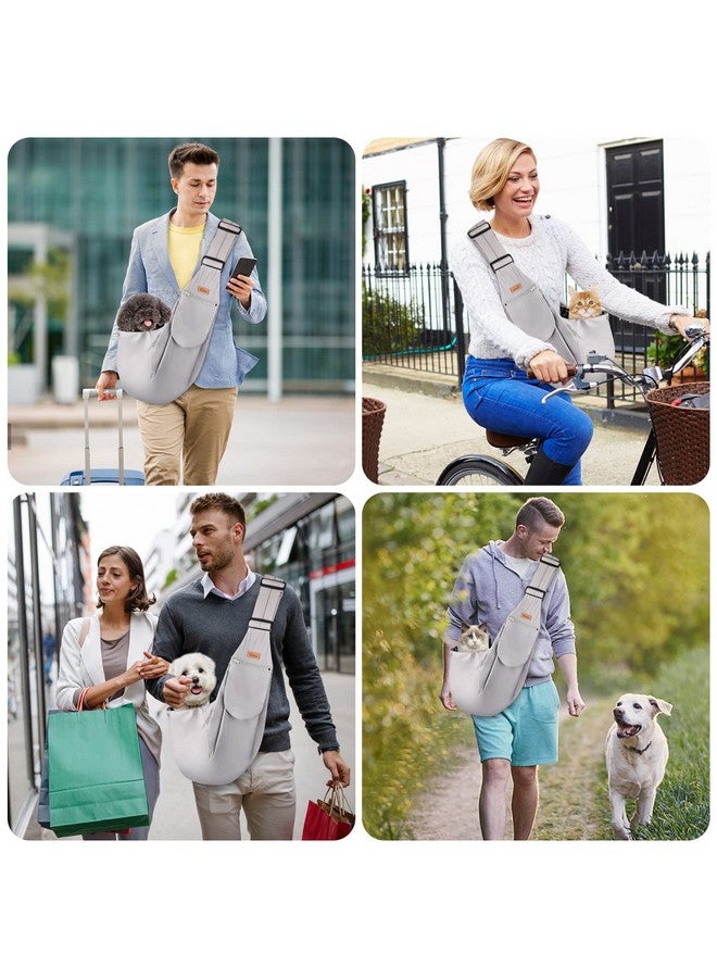 Dog And Cat Sling Carrier, Hands Free Reversible Pet Papoose Bag, Soft Pouch Adjustable, Suitable For Puppy Cats For Outdoor Travel (Grey Classic, SAdjustable Strap)
