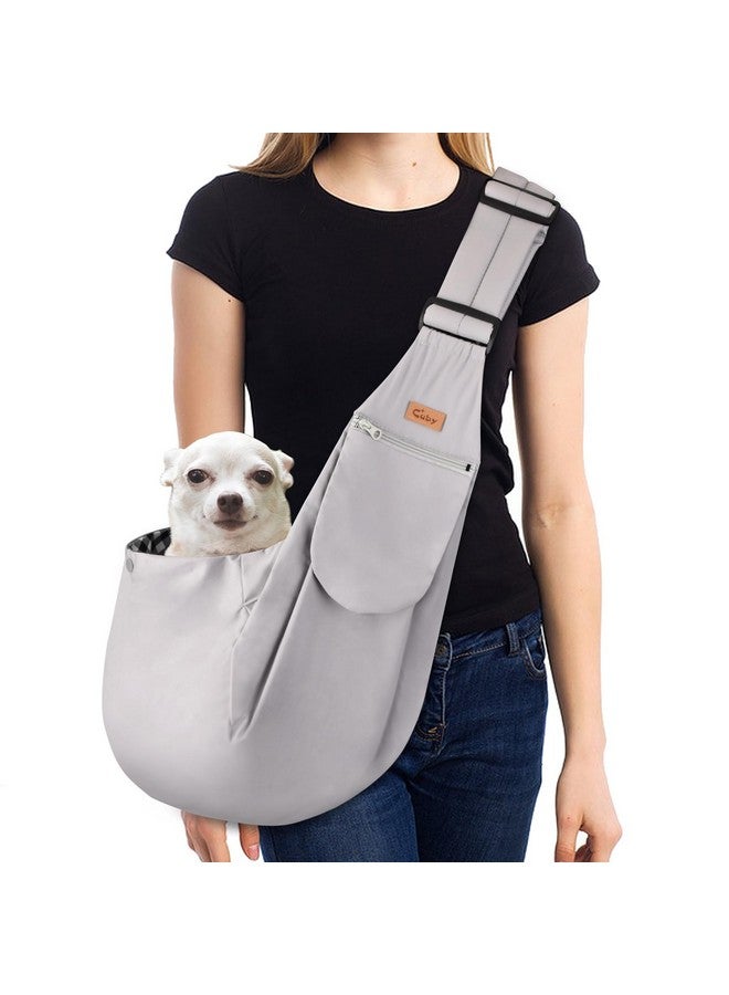 Dog And Cat Sling Carrier, Hands Free Reversible Pet Papoose Bag, Soft Pouch Adjustable, Suitable For Puppy Cats For Outdoor Travel (Grey Classic, SAdjustable Strap)