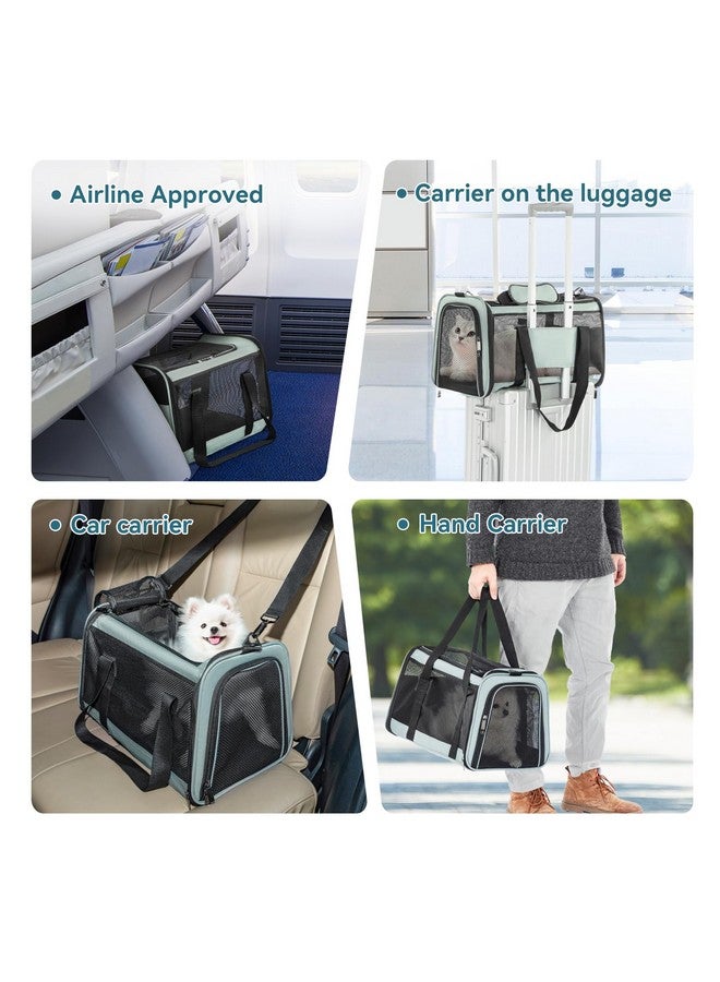 18 X 11 X 11 Pet Carrier Airline Approved, SoftSided Cat Carrier, Lightweight And Collapsible, Ventilation On 5 Sides, Escape Proof, With Adjustable Shoulder Strap, Soft Cushion