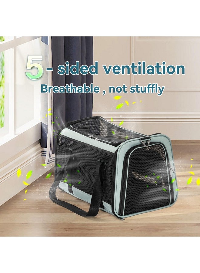 18 X 11 X 11 Pet Carrier Airline Approved, SoftSided Cat Carrier, Lightweight And Collapsible, Ventilation On 5 Sides, Escape Proof, With Adjustable Shoulder Strap, Soft Cushion