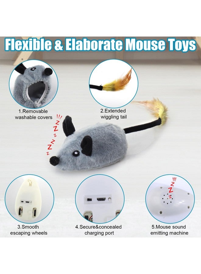Interactive Dog Toys, Fake Mouse Moving Dog Toy With Automatic Sensor, Dog Mouse Toy With Realistic Sound & Extended Tail, Automatic Dog Toy For Cats Dogs Pet, Squeaky Dog Toys