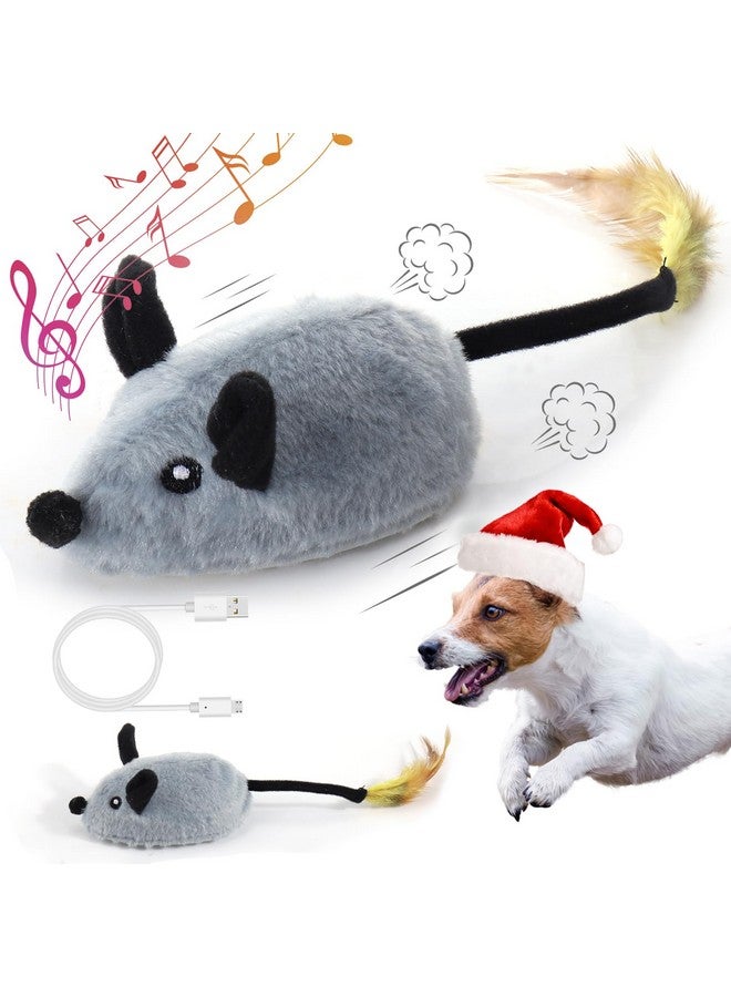 Interactive Dog Toys, Fake Mouse Moving Dog Toy With Automatic Sensor, Dog Mouse Toy With Realistic Sound & Extended Tail, Automatic Dog Toy For Cats Dogs Pet, Squeaky Dog Toys