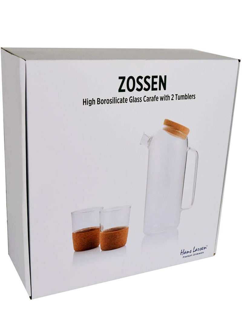 ZOSSEN - Hans Larsen Set of Glass Carafe with 2 Tumblers
