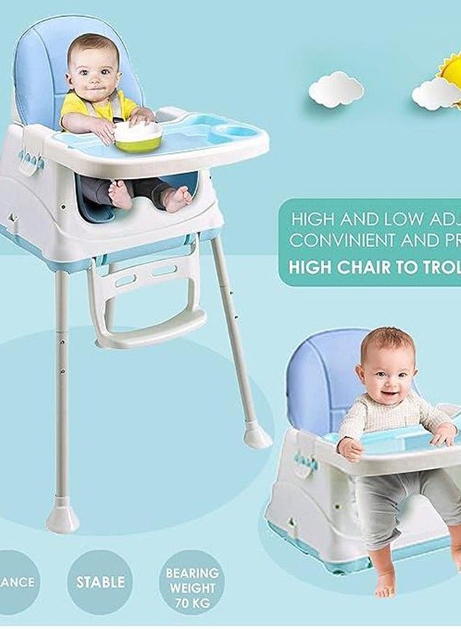 Baby Portable Feeding Chair With Dining Tray With Height-Adjustable, 3 Months To 4 Years