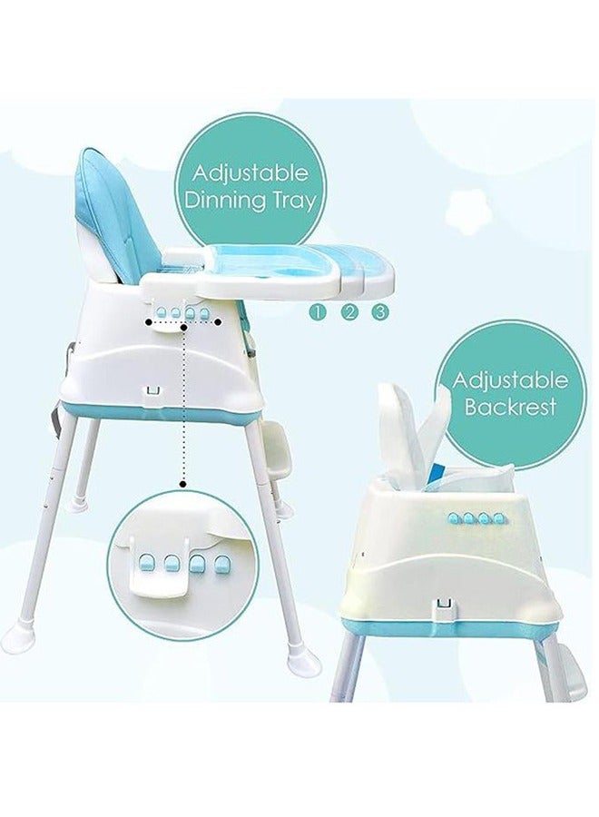 Baby Portable Feeding Chair With Dining Tray With Height-Adjustable, 3 Months To 4 Years