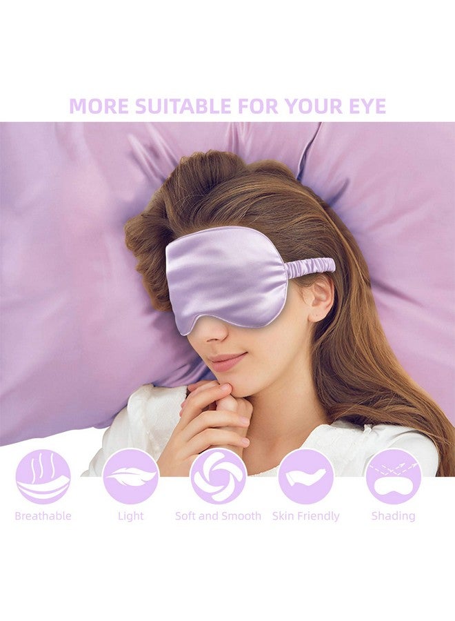 Silk Satin Pillowcase Standard Size Set Of 2 For Hair And Skinplus Luxury Night Sleeping Hair Bonnet Cap And Soft Lavender Sleep Eye Mask (Light Purple Standard Size (20X26))