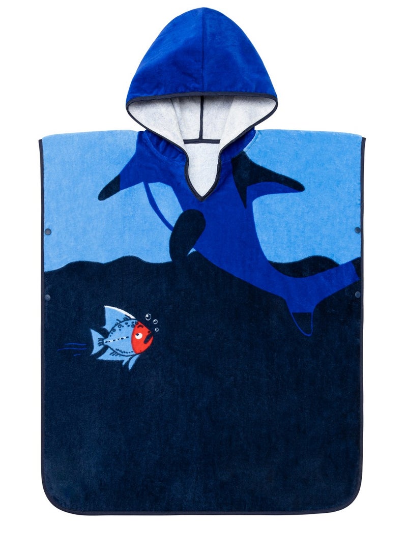 Soft Cotton Shark Baby Bath Towel Beach Towel Bathrobe for Kids 3-6 years