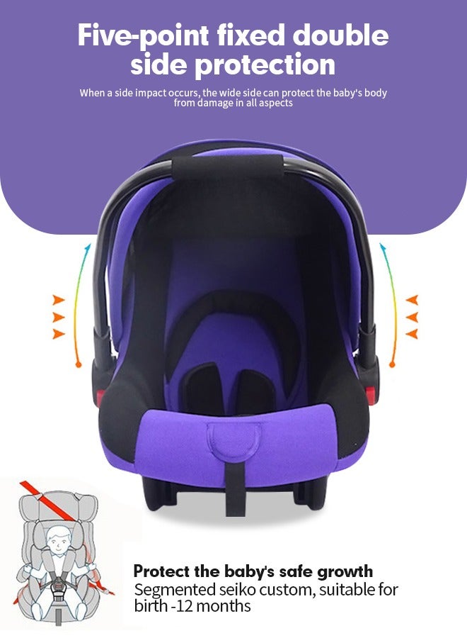 Baby Car Seat With Full Body Support Cushion Baby Carrier Cot with Adjustable Canopy