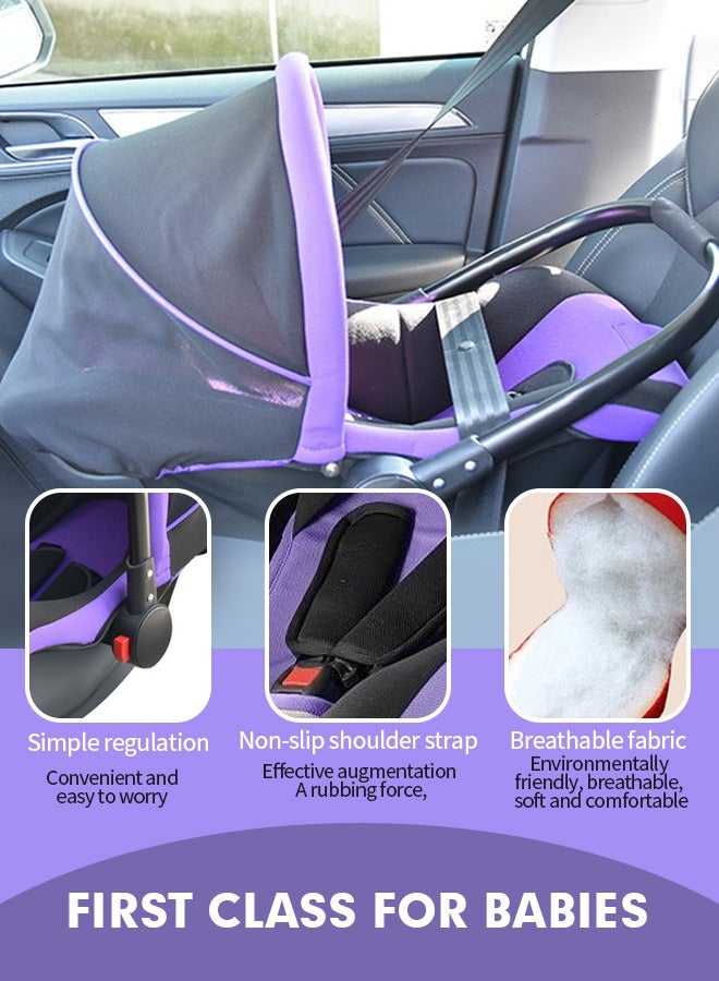 Baby Car Seat With Full Body Support Cushion Baby Carrier Cot with Adjustable Canopy