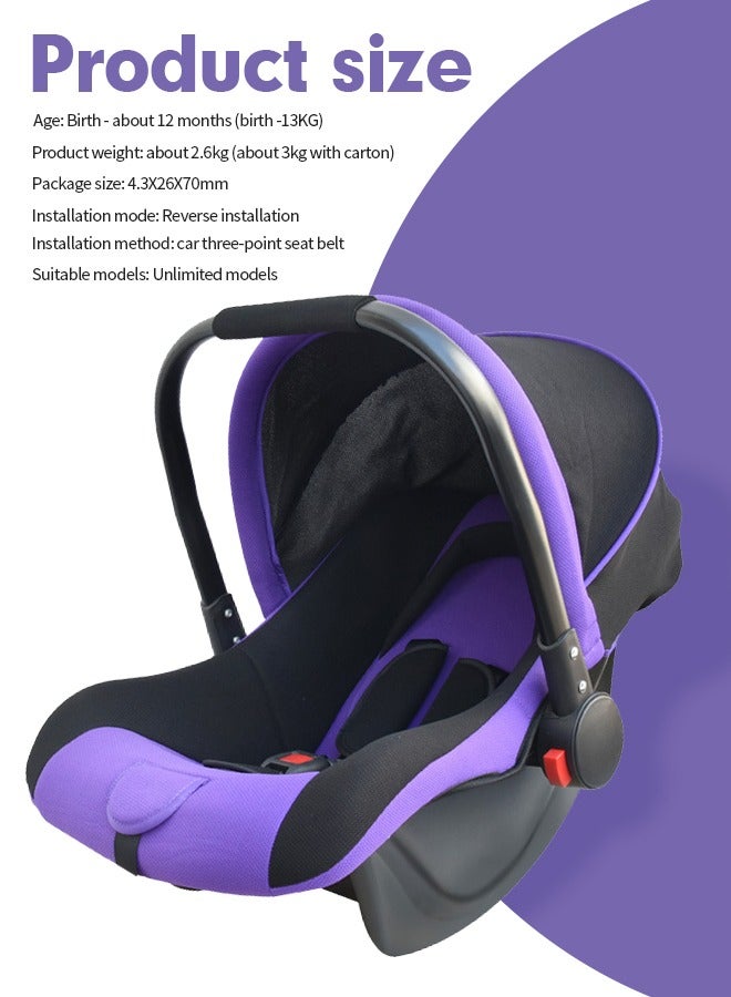 Baby Car Seat With Full Body Support Cushion Baby Carrier Cot with Adjustable Canopy