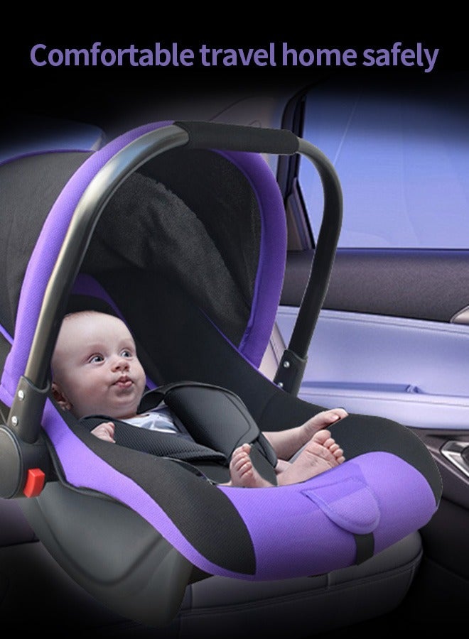 Baby Car Seat With Full Body Support Cushion Baby Carrier Cot with Adjustable Canopy