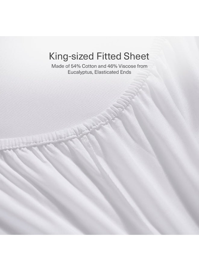 Conscious Eucacel Fitted Sheet 180X200+33Cm - Bright White