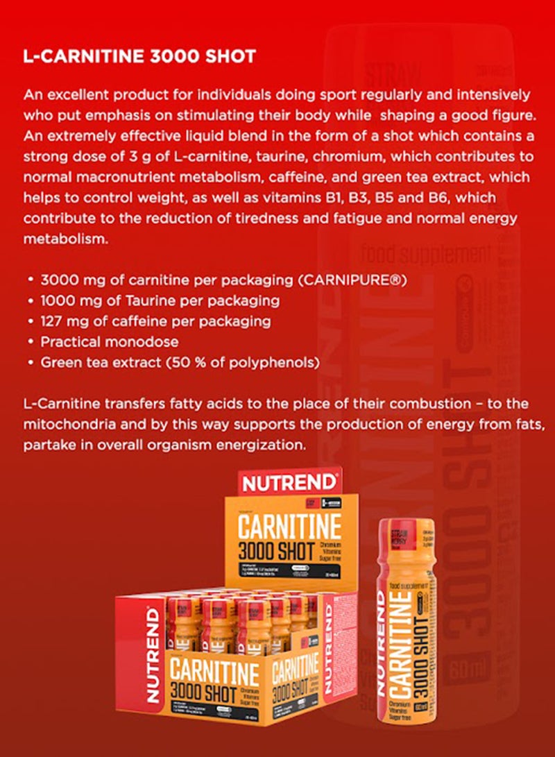 Carnitine 3000 Shot 20X60 Ml Strawberry