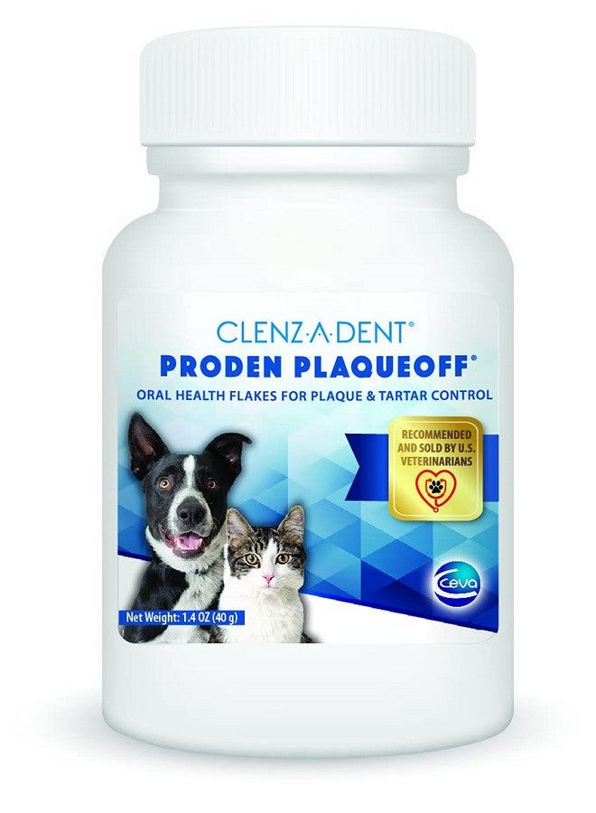 ClenzADent Proden Plaqueoff  Oral Health Flakes For Dogs & Cats, Cleans Teeth & Freshens Breath