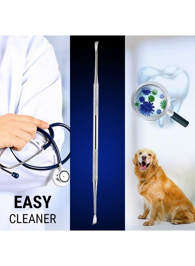 Pet Teeth Cleaning Tools  6.5 Inch Double Header Tarter & Plaque Remover Tool For Cats And Dogs. Stainless Steel That Will Not Rust. By Majestic Bombay