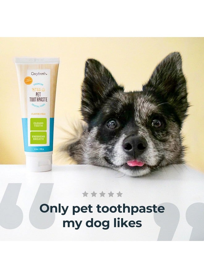 Premium Dog Toothpaste And Toothbrush  Best Dog Teeth Cleaning & Dog Plaque And Tartar Fighter  Safe For Cat Toothpaste Too  Vet Formulated (4Oz Pet Toothpaste + Large Finger Brush)