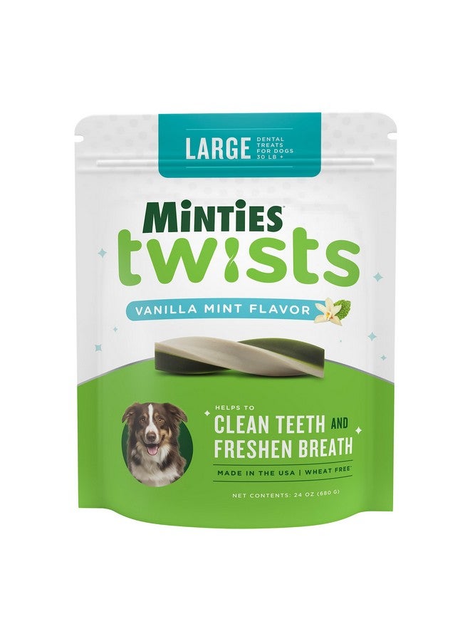 Dental Twists For Dogs, VetRecommended VanillaFlavored Dental Chews For Medium/Large Dogs Over 40 Lbs, Dental Treats Clean Teeth, Fight Bad Breath, And Removes Plaque And Tartar, 24 Oz