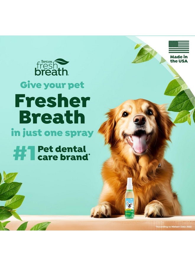 Fresh Breath Oral Care Spray For Dogs & Cats | Dog Breath Spray | Mint Breath Freshener | Pet Bad Breath Treatment | Made In The Usa | 4 Oz