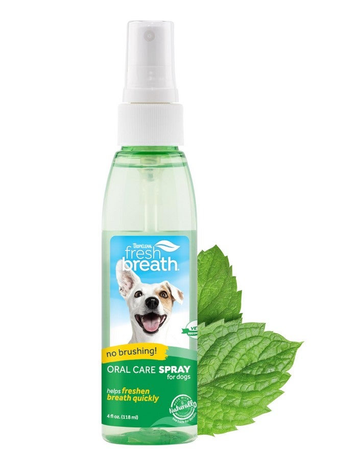 Fresh Breath Oral Care Spray For Dogs & Cats | Dog Breath Spray | Mint Breath Freshener | Pet Bad Breath Treatment | Made In The Usa | 4 Oz